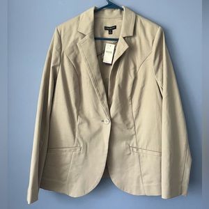 Lane Bryant Career Work Blazer Jacket Khaki Tan Size 16